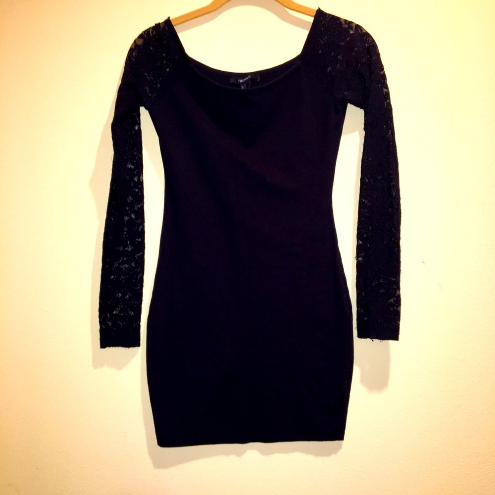 F21 black spandex stretch dress.